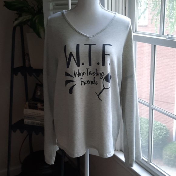 W.T.F. Wine Tasting Friends Long Sleeve Tshirt - Picture 1 of 3